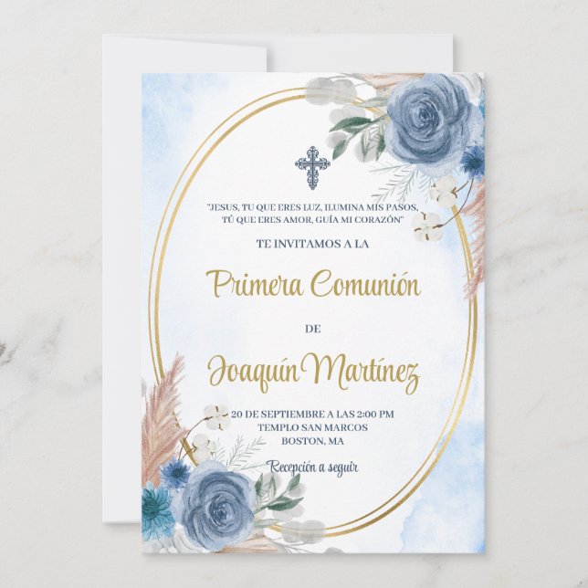 Invitación de primera comunión para niño einladung (Vorderseite)