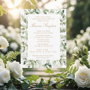 Invitación de quinceañera con marco einladung