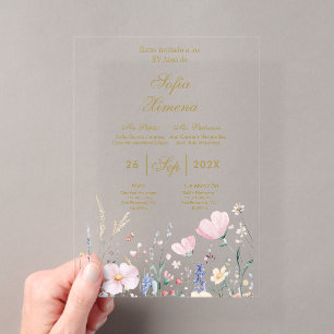 Invitación de quinceañera elegante Acryl Acryleinladungen