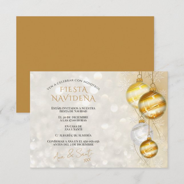 Invitación Decorativa Para Fiesta De Navidad Einladung (Vorne/Hinten)