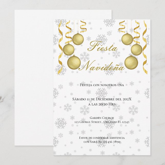 Invitación del partido navidades einladung (Vorne/Hinten)