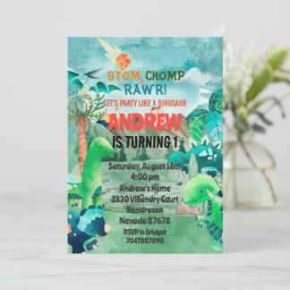Invitación Dinosaur Birthday Invitation, Dinosaurs Einladung