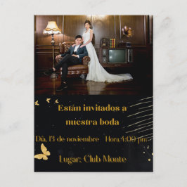 invitacion elegante bodas postkarte