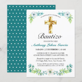 Invitación elegante del bautismo del muchacho del einladung