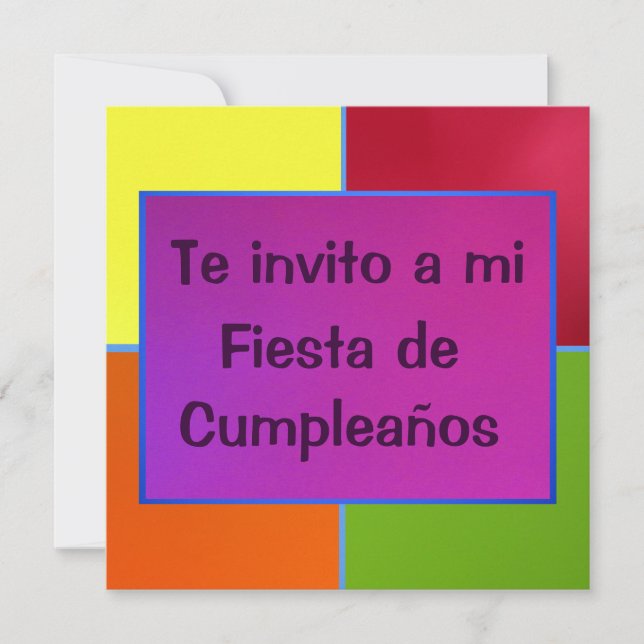 Invitación - Fiesta de Cumpleaños - Mehrfarben Einladung (Vorderseite)