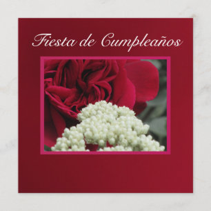 Invitación - Fiesta de Cumpleaños - Rosa roja Einladung