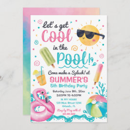 Invitación Let's get cool in the Pool birthday inv Einladung