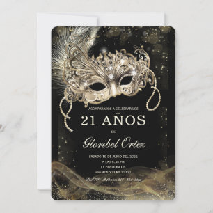 Invitación Mascarada de 21 Años Mujer Einladung
