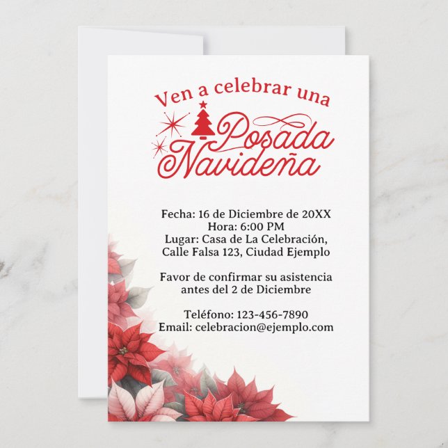 Invitación Mexican Posada Navideña Spanisch Einladung (Vorderseite)