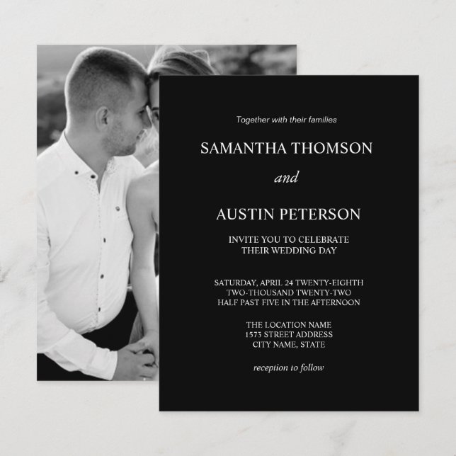 Invitación minimalist elegant wedding of the einladung (Vorne/Hinten)