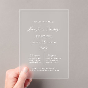 Invitación minimalista para boda acryleinladungen