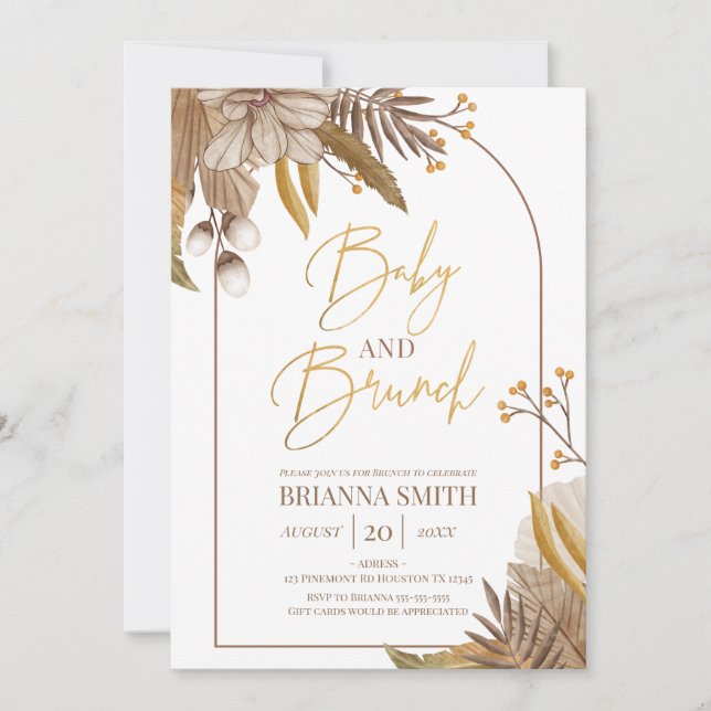 Invitación Modern Boho Floral Brunch Invitation (Devant)