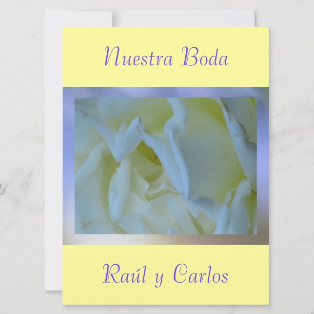 Invitación - Nuestra Boda - Amarilla y Azul Einladung (Vorderseite)