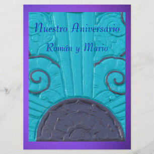 Invitación - Nuestro Aniversario - Azul y púrpura Einladung