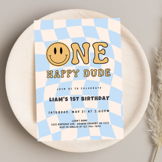 INVITACIÓN ONE HAPPY DUDE BIRTHDAY EINLADUNG