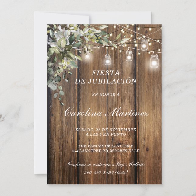 Invitación para Fiesta de Jubilación Personalizada Einladung (Vorderseite)