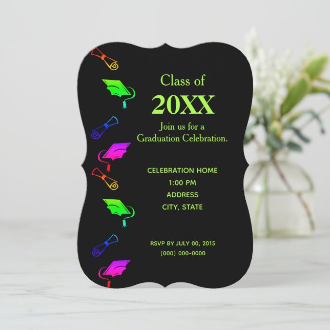 Invitación personalizada - Graduación Einladung (Stehend Vorderseite)