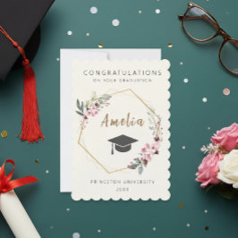 Invitación Personalized graduation ticket with cap Einladung