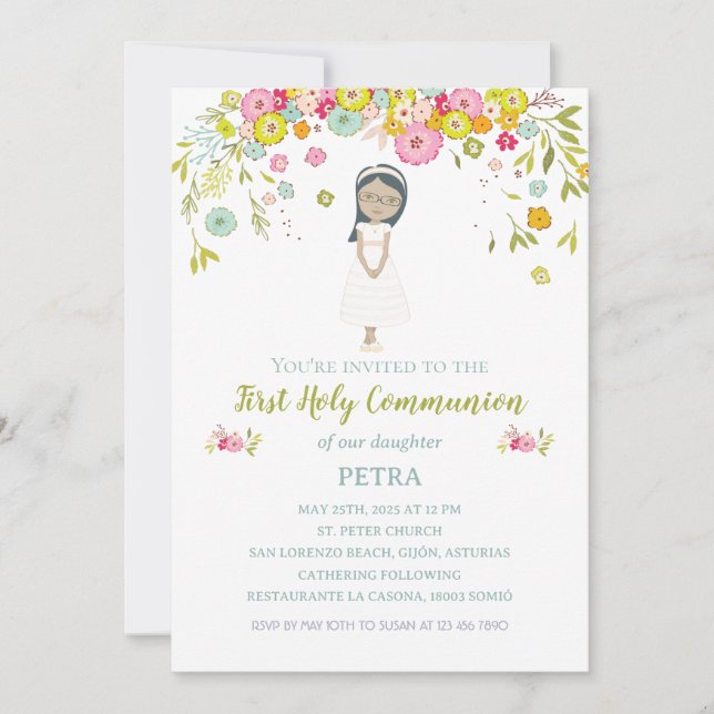 Invitación PETRA Primera Comunión Einladung (Vorderseite)