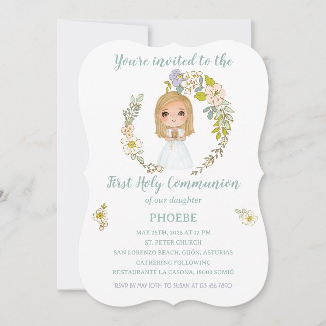 Invitación PHOEBE Primera Comunión Einladung (Vorderseite)