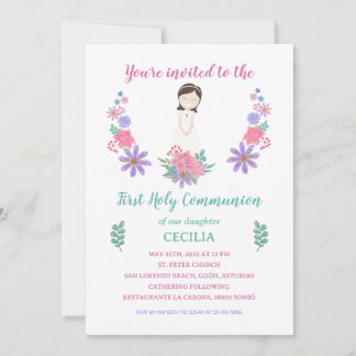 Invitación Primera Comunión CECILIA Einladung