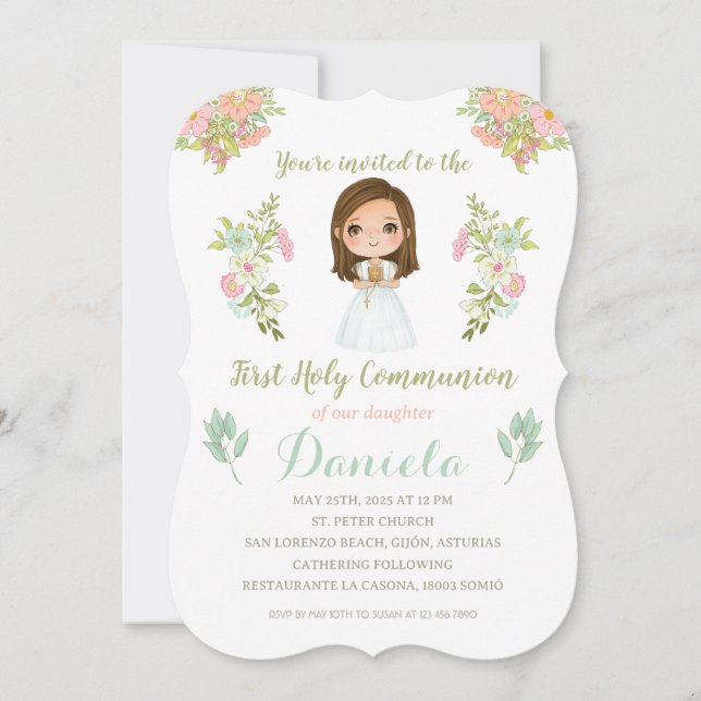 Invitación Primera Comunión DANIELA Einladung (Vorderseite)