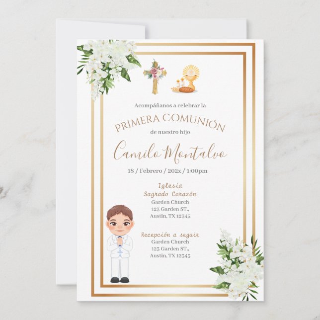 Invitación primera Comunión niño Einladung (Vorderseite)