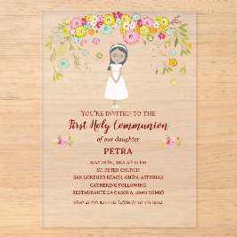 Invitación sobre acrílico PETRA Primera Comunión Acryleinladungen