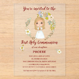 Invitación sobre acrílico PHOEBE Primera Comunión Acryleinladungen