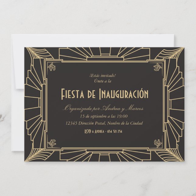 Invitación temática de 1920 fiesta de inauguración einladung (Vorderseite)