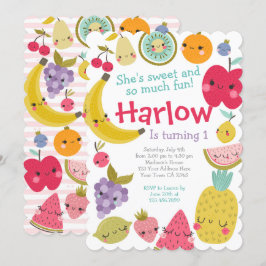 Invitación Tuttifrutti Birthday Invitation Einladung
