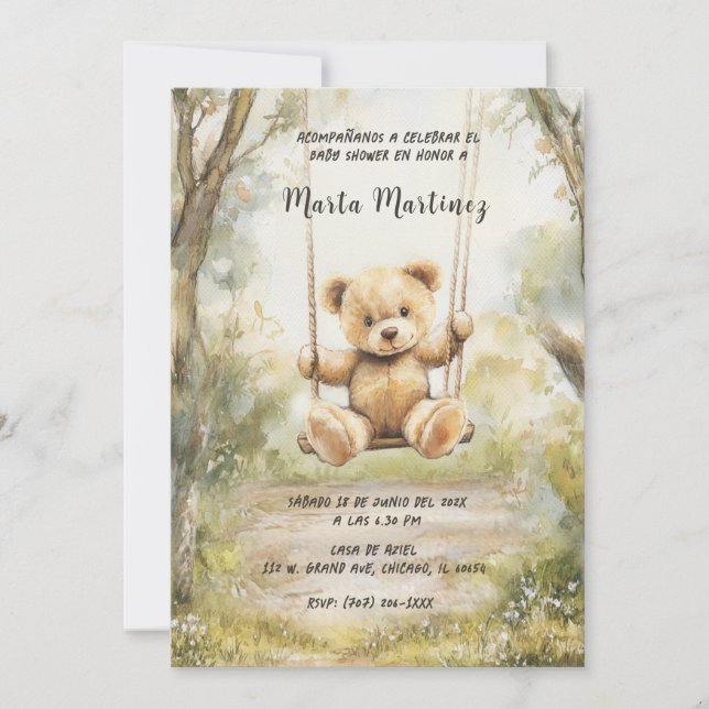 Invitaciones Baby Dusche Vintage Imprimitive Einladung (Vorderseite)