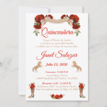 Invitaciones charro Quinceañera Charra Red