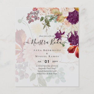 Invitaciones de Boda, spanischer Hochzeitshaushalt Flyer