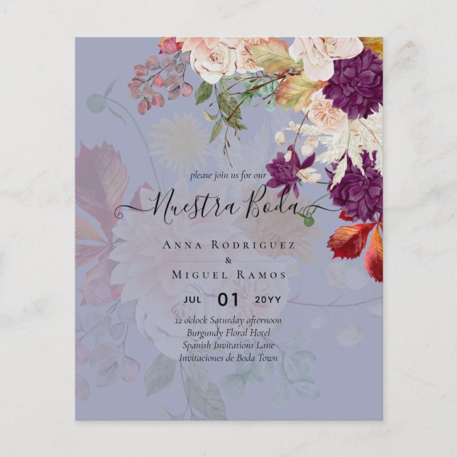 Invitaciones de Boda, spanischer Hochzeitshaushalt Flyer (Vorne)