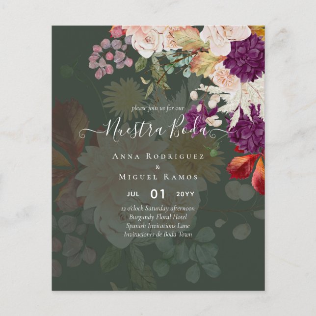 Invitaciones de Boda, spanischer Hochzeitshaushalt Flyer (Vorne)