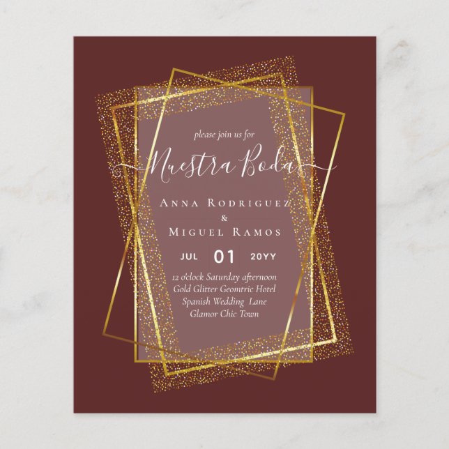 Invitaciones de Boda, spanisches Budget für Hochze Flyer (Vorne)