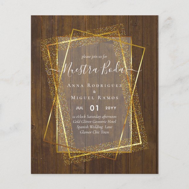 Invitaciones de Boda, spanisches Budget für Hochze Flyer (Vorne)
