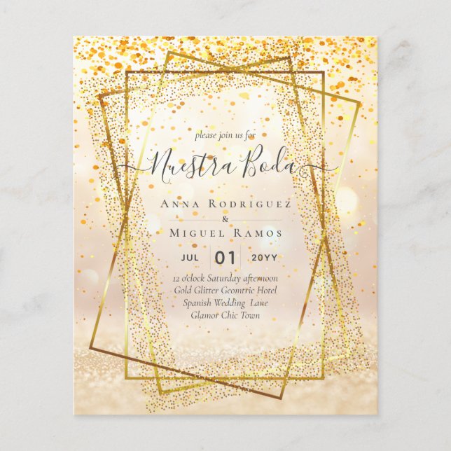 Invitaciones de Boda, spanisches Budget für Hochze Flyer (Vorne)