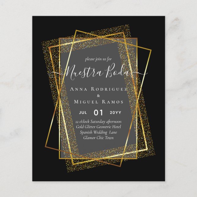 Invitaciones de Boda, spanisches Budget für Hochze Flyer (Vorne)