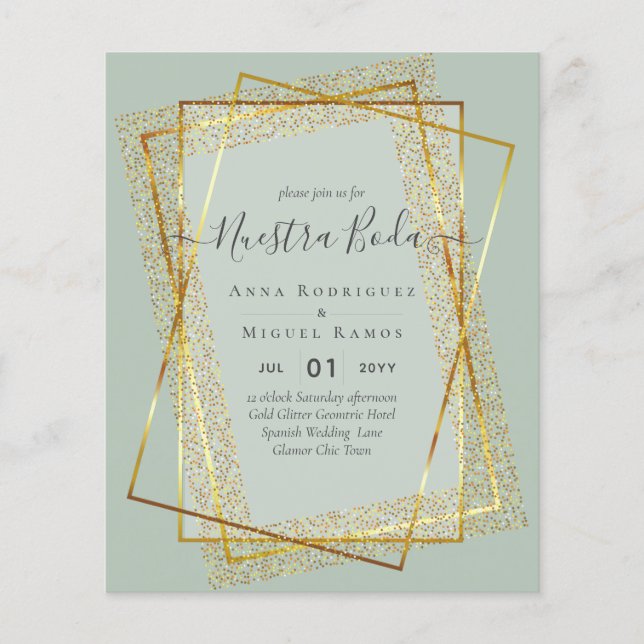 Invitaciones de Boda, spanisches Budget für Hochze Flyer (Vorne)