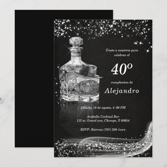 Invitaciones Personalizadas Modernas Para Hombre Einladung (Vorne/Hinten)