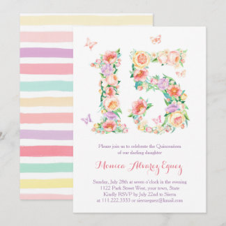 Invitaciones Quinceañera con mariposas butterfisch Einladung