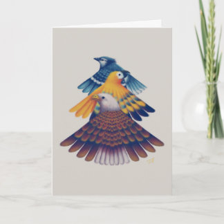 Invitation 二つ折りカード 扇 Card - Fan-shaped Birds -