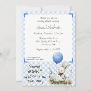 Invitation 003 Bleu Cobalt • Some Bunny Special Baby Shower