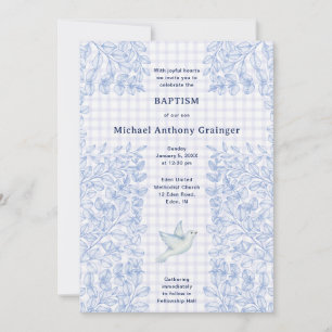 Invitation 005 Iris Dove Botanique Croisé Gingham Baptême