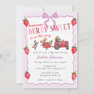 Invitation 006 Gingham au vin Baie Douce Ferme Baby Shower