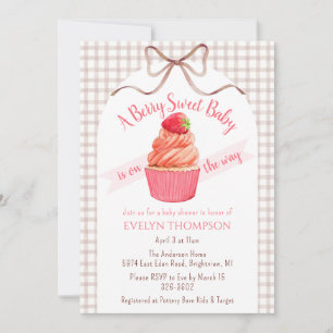 Invitation 013 Fête Prénatale Chocolat Cerise Douce Bébé Fill
