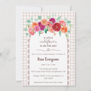Invitation 013 Fleur Sauvage Aquarelle Fête Prénatale Chocola