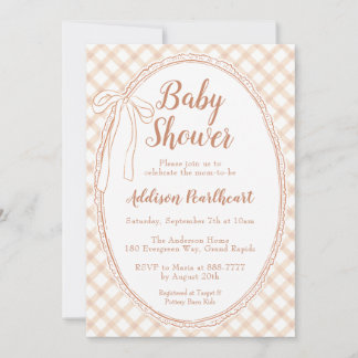 Invitation 014 Latte Tan Objets de Famille Dentelle Vichy Bab